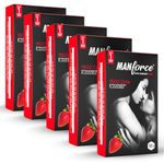 Manforce Xotic Strawberry Flavoured Condoms for Men | 50 pcs | Extra Dotted & Lubricated Latex Condoms | For Enhanced Pleasure of Both| India’s No. 1* Condom Brand for Safe Sex