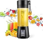 Portable Blender, Personal Blender USB Rechargeable, Mini Blender for Shakes and Smoothies, Strong Cutting Power with 6 Blades, 380Ml Traveling Fruit Veggie Juicer Cup for Home,Sport,Office,Camping