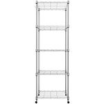 Himimi 5 Tier Wire Shelving Unit on Wheels, Kitchen Storage Unit, Adjustable Height Display Rack for Home&Kitchen 23.2 x 13.8 x 72 inch (L x W x H), Chrome