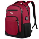 YAMTION Men's School Backpack, Boys’, Teenagers’ Laptop Bag, Daypack for School, Work, Hiking, Travel, Camping, red black, 15,6 Zoll, Rucksack