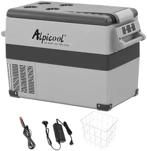 Alpicool CF45 Portable Fridge Freezer,12 Volt Car Refrigerator, 42 Quart (40 Liter) Fast Cooling 12V Car Fridge -4℉~68℉, Car Cooler, 12/24V DC and 100-240V AC for Outdoor, Camping, RV, Truck