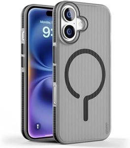 GRIPP Slimfit Mag-Safe Case for iPhone 16 Plus (6.7”) 2024 | 6ft Drop-Tested with D30 Tech, Anti-Scratch, Impact & Shock Absorbent Bumper, Lightweight, PC+TPU Corrugated Matte Back Cover - Black