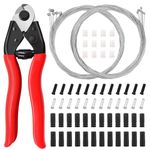 mankk 73Pcs Universal Bike Cable Cutter Stainless Steel Bicycle Cable Cutter Bike Brake Cable Shifter Cable with Cable End Caps and O-Rings for Mountain Road Bike Bicycle M-111