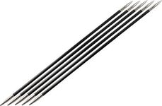 KnitPro 15 cm x 2.75 mm Karbonz Double Pointed Needles, Black and Silver