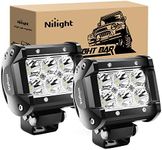 Nilight Led Pods 2Pcs 18W 1260LM Spot Led Off Road Lights Super Bright Driving Fog Boat Lights Led Work Light Bar for Trucks Pickup Golf Cart SUV ATV UTV 4x4 Van Camper