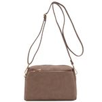 Triple Zip Small Crossbody Bag (Grey)