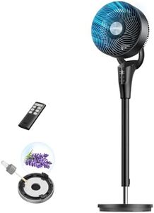 Dreo Fan for Bedroom, 80° Oscillating Standing Fan, 25dB Quiet, 80ft Pedestal Fans for Home Office, 90° Manual Vertical, 3 Speeds, Remote, 34-41" Adjustable Height, Air Circulator