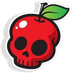 Poison Apple Skull Sticker Car Truck Laptop Cup Window Bumper Graphic Fruit Die Cut Vinyl Decal