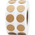 Small Natural Kraft Dot Stickers 0.5 Inch 12.7 mm Round 1000 Count