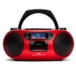 Aiwa BBTC-660DAB/RD: Portable Cassette Radio with CD, Bluetooth and USB, Cassette Recorder, RDS, FM PLL, Dab+, Remote Control, Colour: Red