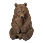 Real Life Mother & Baby Brown Bear | Highly Detailed Frost Resistant Resin Home or Garden Decoration | XRL-BBMB-B