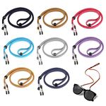 Morices 8 Pcs Adjustable Leather Eyeglass Straps, Multicolor Anti-slip Eyeglass Chains Cords Lanyard Eyewear Retainers, Sport Sunglass Retainer Glasses Holder Strap for Men Women and Kids