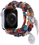 Zitel Beaded Bracelet Band Compatible with Apple Watch Straps for Women Girls for Series 10 42mm, 41mm 40mm Series 9|8|7|6|5|4|3|2|1|SE2, Handmade Elastic Stretch Beaded Band (Multi Color)