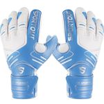 Youth&Adult Goalie Goalkeeper Gloves,Strong Grip for The Toughest Saves, With Finger Spines to Give Splendid Protection to Prevent Injuries,Free 1 Pair of Wristband&Elbow Pads,3 Colors (Blue, 10)