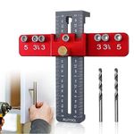 Ruitool Cabinet Hardware Jig Tool, Dowel Jig Kit, Aluminium Alloy Cabinet Handle Template Tool, Adjustable Punch Locator Drill Template Guide, Cabinet Hole Drilling Template for Handles and Pulls