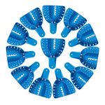 SNAWOP Dental Impression Trays 12PCS Perforated Plastic Holder for Impression Matrials Multi Sizes (12PCS L Upper)