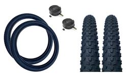 Baldy's PAIR 27.5 x 2.10 BLACK Off Road Knobby Tread Tyres & Schrader Valve Tubes for MTB Mountain Bikes (Pack of 2)