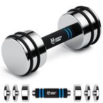 Northdeer Adjustable Dumbbell Ultracompact 15kg Single (7kg/10kg/12kg/15kg) Chrome Dumbbell with Foam Handle Home Gym Workout (1×15kg)