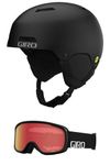 Giro Ledge MIPS Asian Fit Combo Pack Ski Helmet - Snowboarding Helmet with Matching Goggles Matte Black/Black Wordmark XL (62.5-65cm)