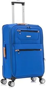 Skylark 24" Medium Suitcase Super Lightweight Expandable 4 Wheel Spinner 3-Digit Combination Lock Soft Shell Luggage for 15 to 20kg