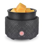 mocosa Wax Melt Warmer Multi-Function Candle Wax Warmer Fragrance Warmer for Wax Cubes,3-1Ceramic Wax Melter as Gifts for Moms Grandma Women Girls(Black)……