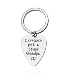 I Couldn't Pick A Better Grandpa Papa Gifts from Granddaughter Grandson Grandpa Gifts Guitar Pick Keychain for Grandfather Christmas Birthday Gifts