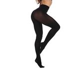 Frola Women's 80 Denier Soft Semi Opaque Solid Color Footed Pantyhose Tights,Black,XX-Large