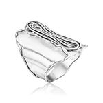 930 Sterling Silver Statement Shield Ring Wide Band Swirly Motif Floral Leaves Vintage Antique Casual Look Hypoallergenic Nickel and Lead-free Artisan Handcrafted Designer Collection, Precious Jewelry