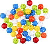 Colored Golf Practice Ball, 48pcs 42mm Hollow Sports Golf Training Balls Plastic Airflow Good,Used for Practice Range, Swing Practice, Home use, pet Play (Multicolor)