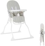 Dream On Me Snack and Stow Baby high Chair in Koala Gray, Easy to fold and Store Travel high Chair, Removable and Three Position Adjustable Tray Portable high Chair