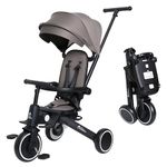 FYLO Xplor Kids Trike Foldable Tricycle Toddler With Parent Handles - Grey Olive | For-Your-Little-One Foldable Baby Trike with Parent Handle – Suitable for Ages 10m-5y, Smart 8-in-1 Design