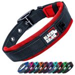 Black Rhino - The Comfort Collar Ultra Soft Neoprene Padded Dog Collar for All Breeds - Heavy Duty Adjustable Reflective Weatherproof (Large, Red/Black)