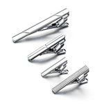 Tie Bars for Men Skinny Regular Necktie, Length 1.5 Inch-2.3 Inch, Tie Clips Set in Gift Box, metal