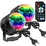 Disco Ball, SEBRUANC Disco Lights LED Party Lights Music Controlled Disco DJ Party Lamp 360° Rotating Ball Lights 3W RGB Stage Lights with Remote Control for Home Birthday Christmas 2pcs