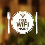 Fusion Graphix WiFi Free Wall Sticker for Businees, Resturant, Café, Office (White)