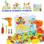 Electric Drill Toy with Drill & Screw Driver Tool Set, STEM Learning Toy (237 Drill Puzzles)