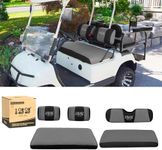 10L0L Golf Cart Front Rear Seat Covers for Yamaha G2 G8 G9 G11 G14 G16 G20 G19 G21 G22, Club Car DS pre-2000, Tomberlin Emerge, Made w/ 3D Air Mesh Polyester Fabric Breathable Washable -Grey