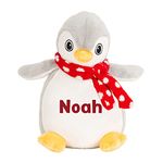 Personalised Penguin Soft Toy with Name, 1st Christmas Gift, First Xmas Present, Personalised New Baby Gift, Newborn Baby Gift, Baby Boy, Baby Girl, Custom Teddy Bear, Keepsake, Baby Shower Gift