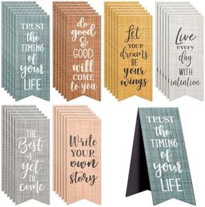 Paper Junkie 36-Pack Inspirational Magnetic Bookmarks for Women with Motivational Quotes, Bulk Magnet Page Clips for Students, Teachers, Office, Reading, 6 Designs (2.5x1 in)