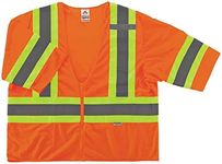 Ergodyne GloWear 8330Z ANSI Class 3 Two-Tone High Visibility Orange Safety Vest with Sleeves, 4X/5XL