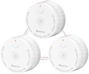 Heiman Smoke Detectors, Interconnected Photoelectric Battery Operated Fire Alarms, Ul 217 10th Certified, Wireless Interlinked Smoke Alarm, Portable Mini for Home, 3 Pack
