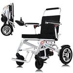 WISGING 32KM Long Travel Range, Electric Wheelchair for Adults Intelligent Power Wheelchairs Lightweight Foldable All Terrain Motorized Wheelchair for Seniors Compact Portable Airline Approved