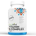 Plantvital Vegan Vitamin B Complex w Biotin, Niacin, Folate! Supports Immune & Liver Function. 100% of B1, B2, B3, B5, B-6, B-12! 4 MONTH SUPPLY. Supports Energy Production, Hair, Nails & Skin.