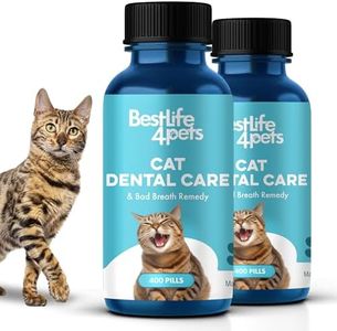 Cat Bad Breath & Oral Health Remedy - Natural Dental Care for Cats Teeth, Mouth & Gums; Easy to Use Daily Supplement for Stomatitis, Gingivitis, Plaque & Tartar Control for Cats - 800 Small Pills