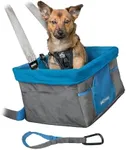 Kurgo Dog Booster Seats for Cars - Pet Car Seats for Small Dogs and Puppies Weighing Under 30 lbs - Headrest Mounted - Dog Car Seat Belt Tether Included - Heather Style, Charcoal/Blue