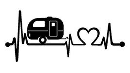 Bluegrass Decals F1026 Camper Travel Trailer Heartbeat Lifeline Decal Sticker (Black)