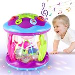 Untimaty Baby Toys 6 to 12 Months - Ocean Rotating Baby Musical Toys 9 12 18 Months Light Up Sensory Toys for 1 2 Year Old Girls Crawling Learning Tummy Time Toys Perfect 1st Birthday Gifts for Girls