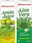 Baidyanath Amla Juice 1 Liter + Aloevera Juice 1 Liter Each Combo |Amla Juice - Rich in Vitamin C and Natural Immunity Booster & Aloe Vera Juice with Pulp