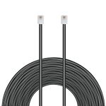 Uvital 33 Feet Telephone Landline Extension Cord Cable, Phone Line Wire with Standard RJ11 6P4C Plugs(Black 10M,1Pack)