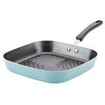 Farberware Cookstart DiamondMax Nonstick Square Deep Grill Pan/Griddle, Dishwasher Safe, 11 Inch - Aqua